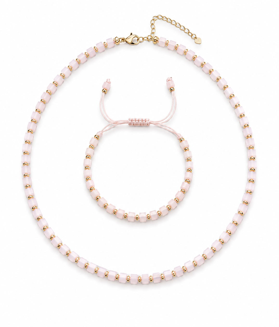 Set Bratara si Colier cub - Crem