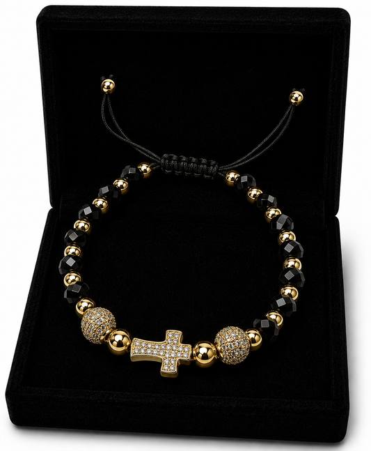 Bratara cu Pandativ Cruce Placata cu AUR 18K