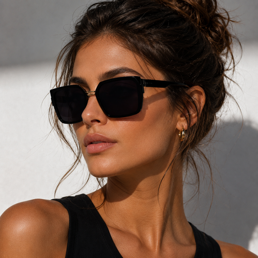 Ochelari de Soare Negri Oversized UV400