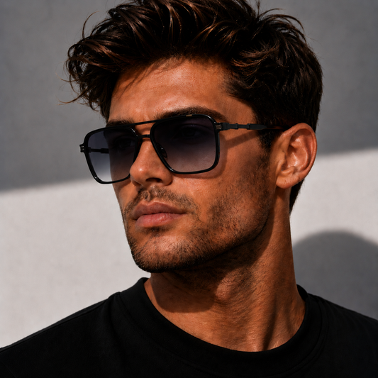 Ochelari de Soare Aviator Geometrici Negri UV400