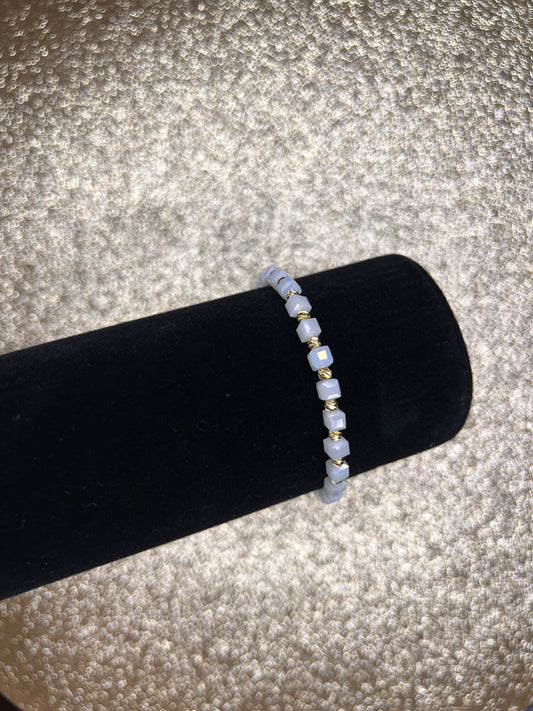 1+2 Gratis! Bratara Regllabila Stil Cub Alb cu Auriu