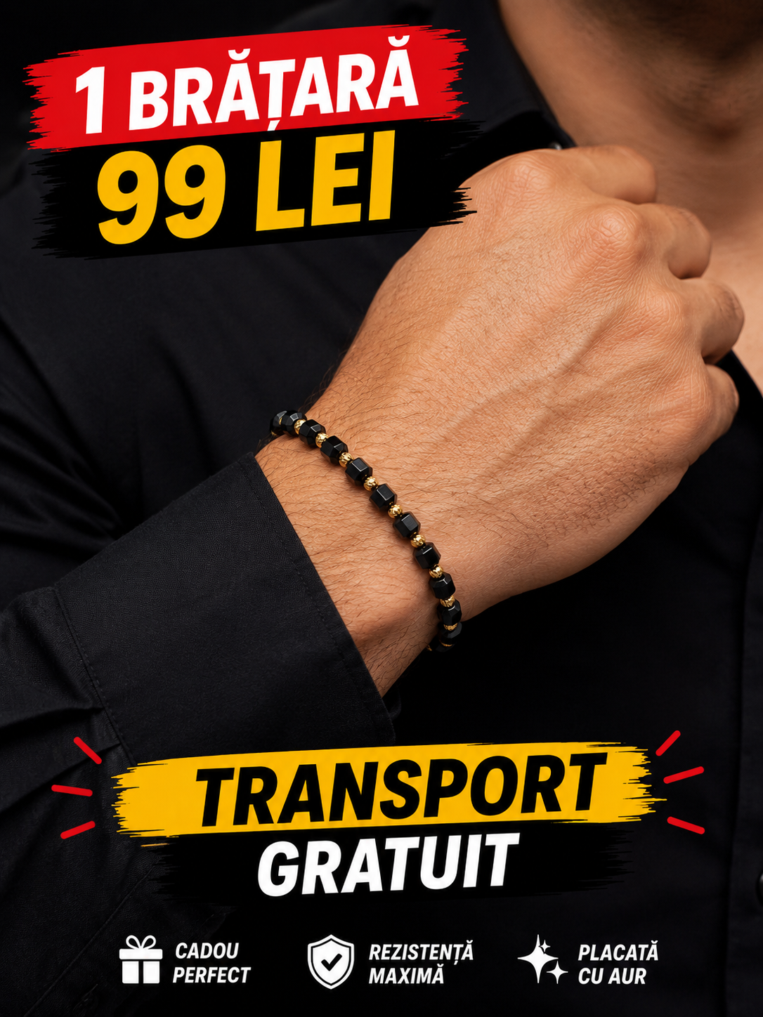 Brățara Zmarald Placată cu Aur 18K Cub – Transport Gratuit