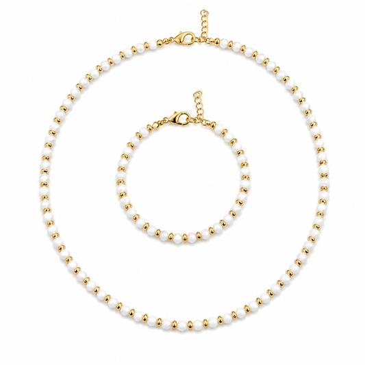 Set White Luxury – Placat cu Aur 18K