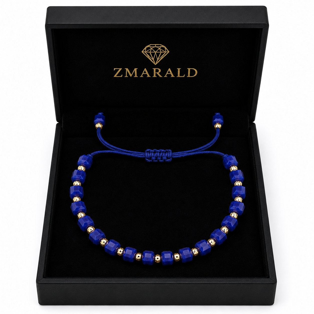 1+2 GRATIS Brățară cu Șnur Placată cu Aur 18k Stil Cub - Albastru Închis