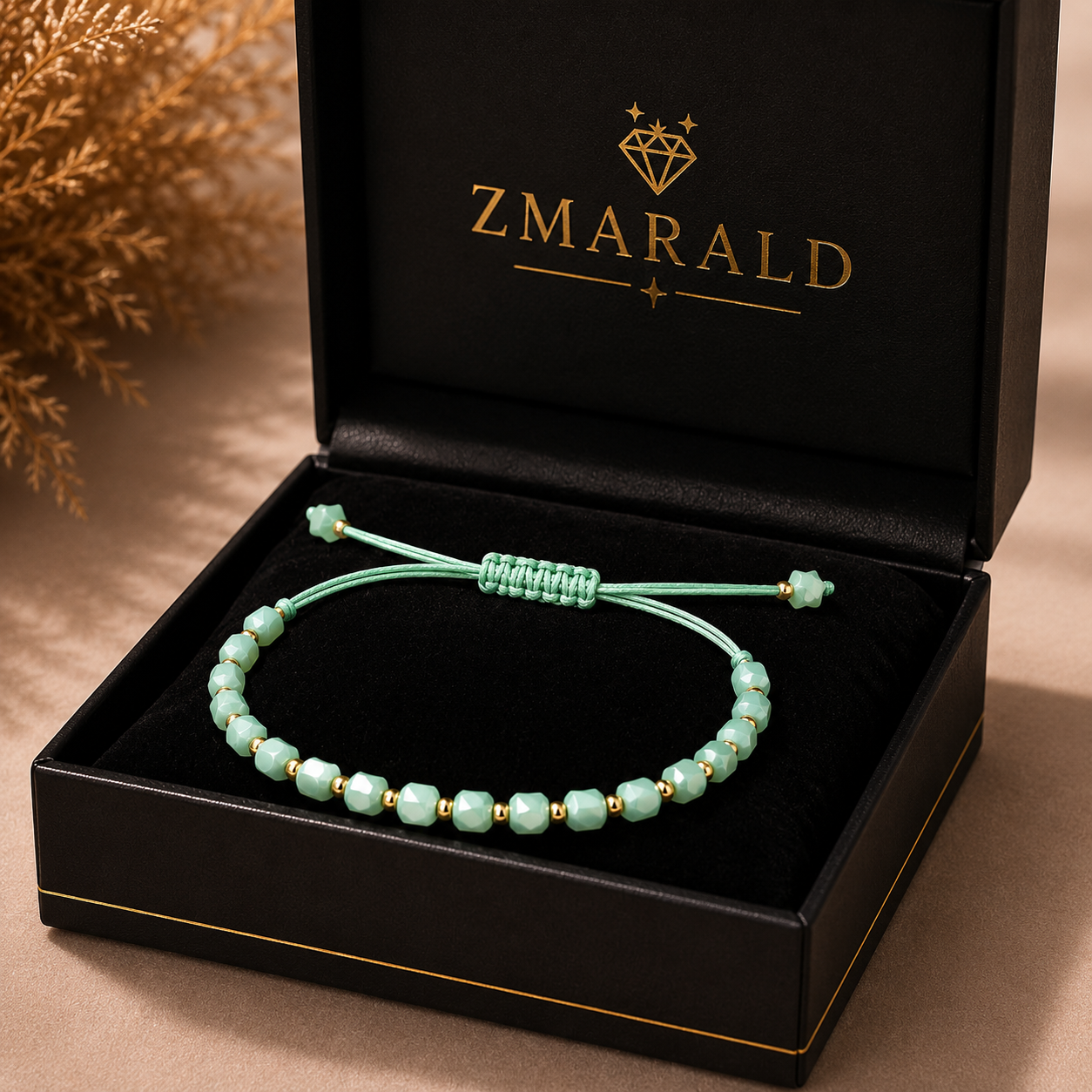 1+2 GRATIS Brățară cu Șnur Placată cu Aur 18k Stil Cub - Turquoise