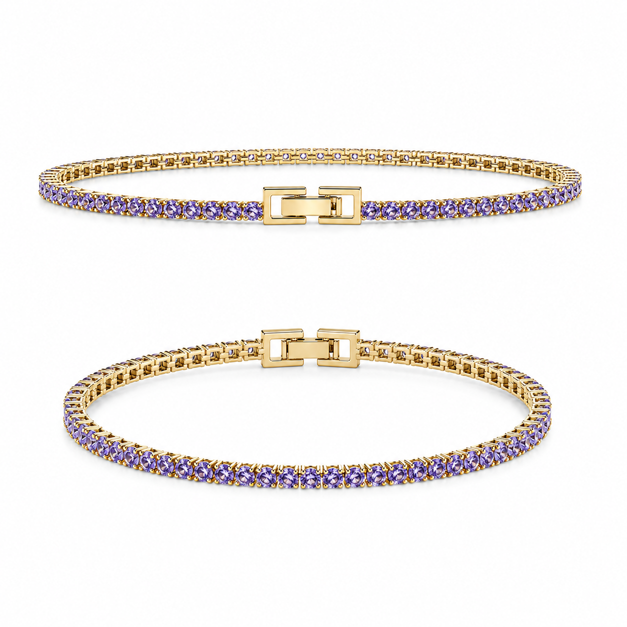 Brățară Tennis Purple 3mm – Placată cu Aur 18K