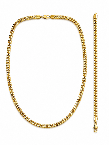 UNISEX Set Brățară și Colier Placat cu Aur 14K LICHIDARE STOC!