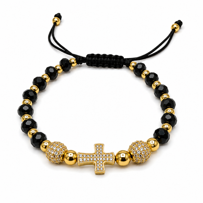 Bratara cu Pandativ Cruce Placata cu AUR 18K