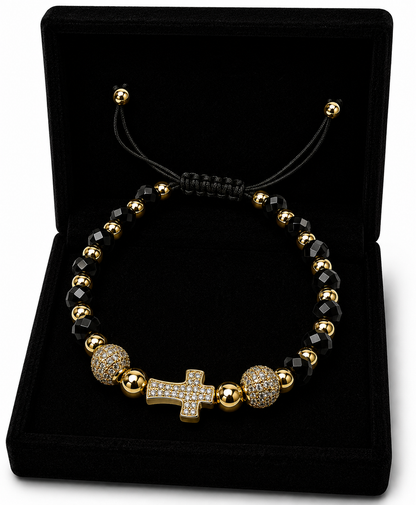 Bratara cu Pandativ Cruce Placata cu AUR 18K