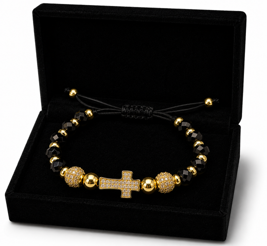 Bratara cu Pandantiv Cruce Placata cu AUR 18K
