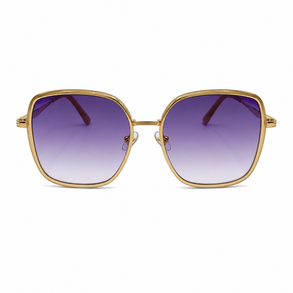 Ochelari de Soare Bej cu Lentile Mov Degrade UV400