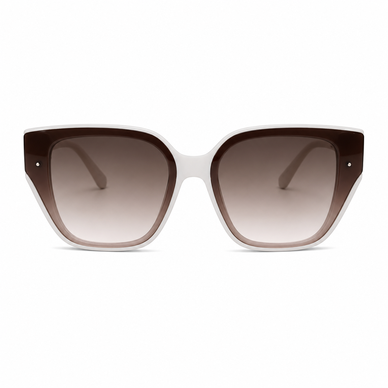 Ochelari de Soare Oversized Albi cu Lentile Degrade UV400