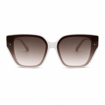 Ochelari de Soare Oversized Albi cu Lentile Degrade UV400