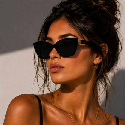 Ochelari de Soare Cat Eye Negri UV400