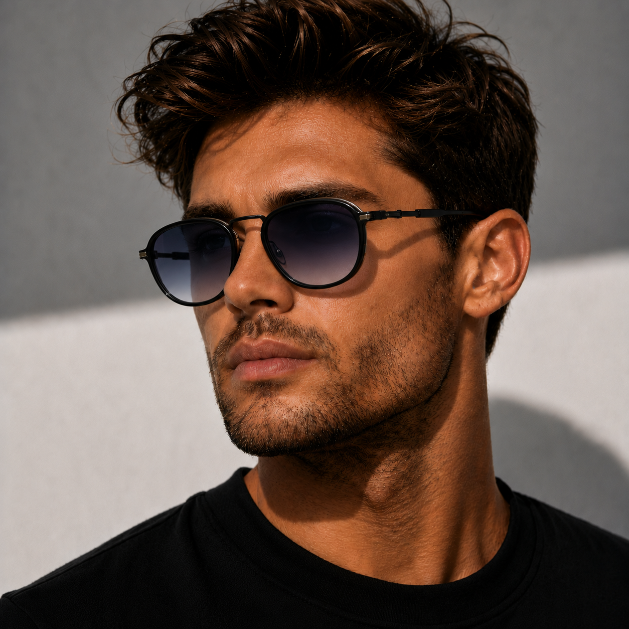 Ochelari de Soare Rotunzi Negri UV400