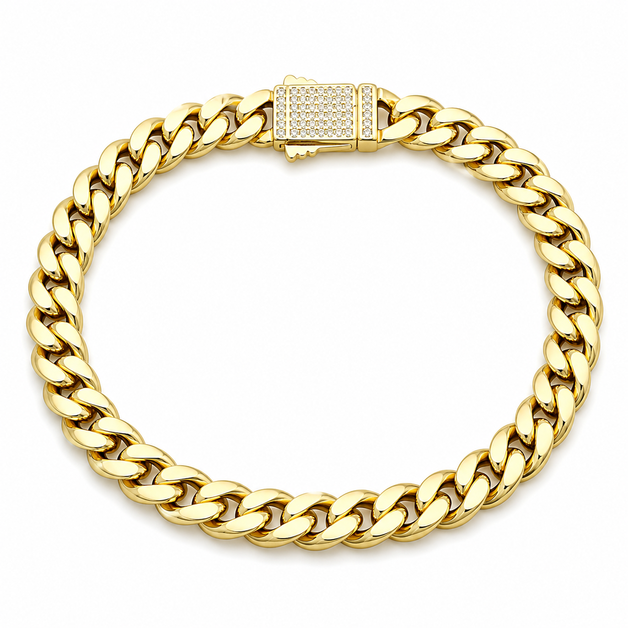 Brățară Cuban 6mm Placată cu Aur 18K