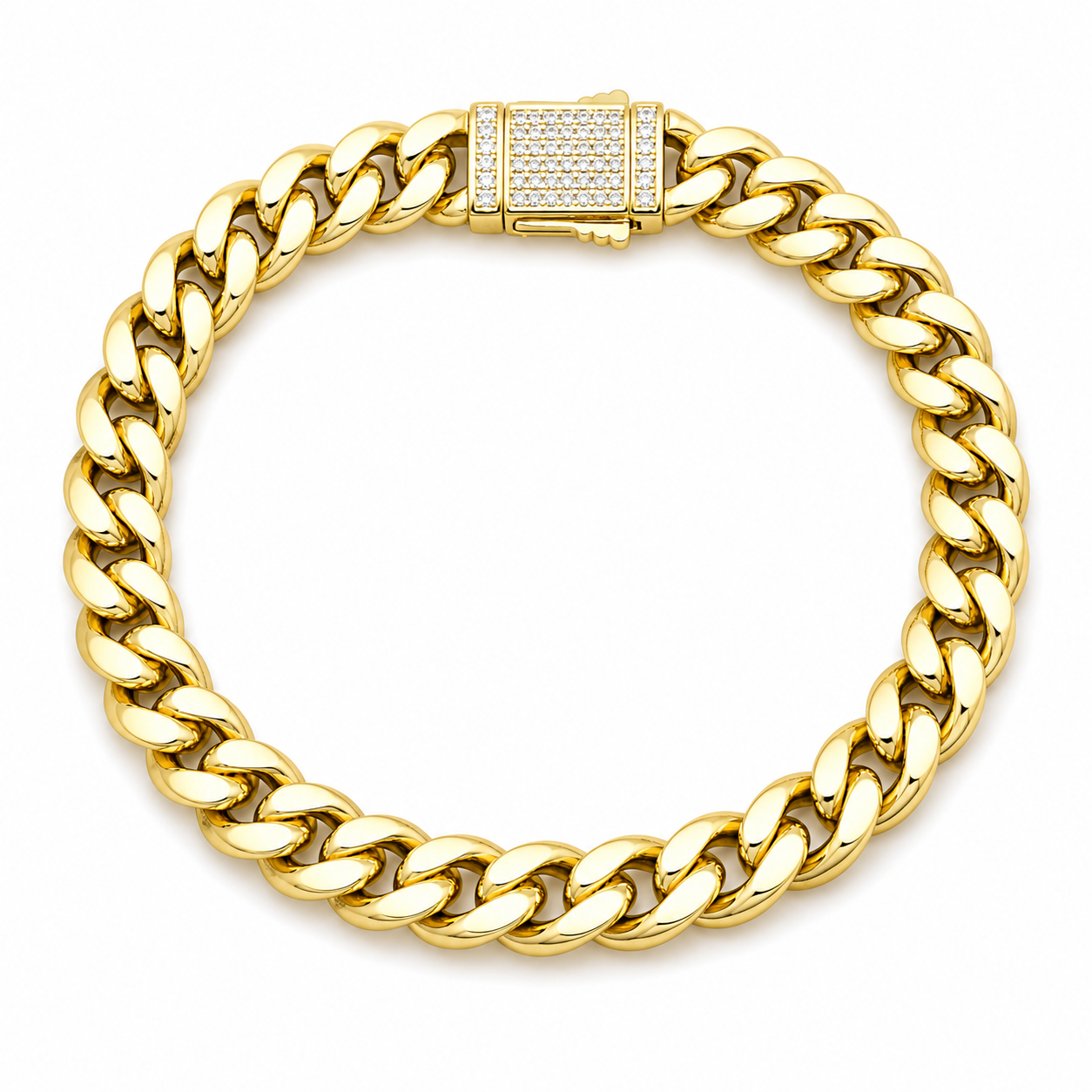 Brățară Cuban 8mm Placată cu Aur 18K