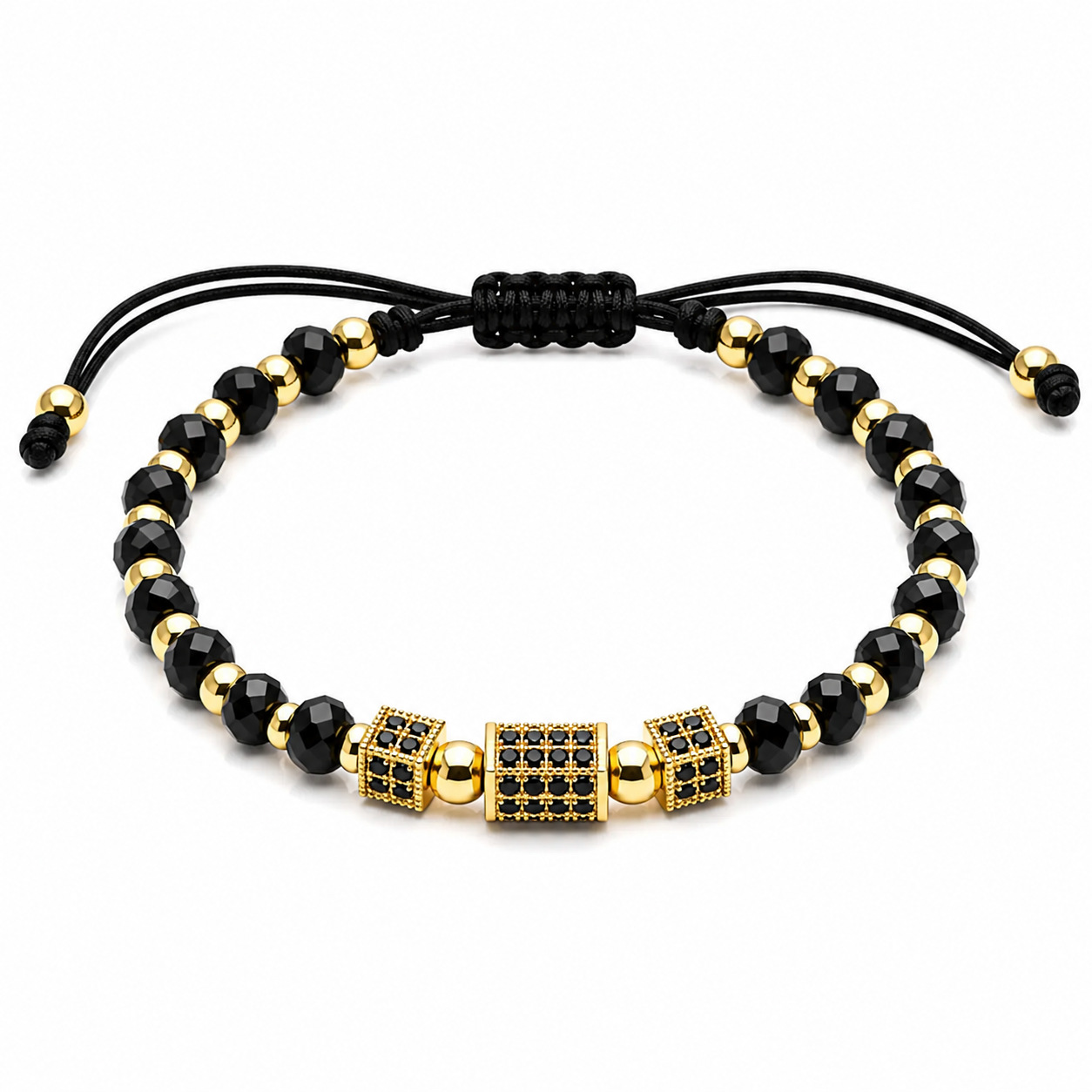 Bratara cu pandantiv Black and Gold Placa cu AUR 18K