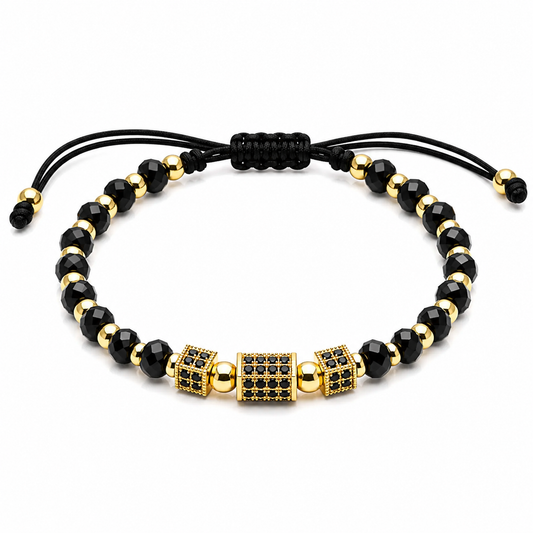 Bratara cu pandantiv Black and Gold Placa cu AUR 18K
