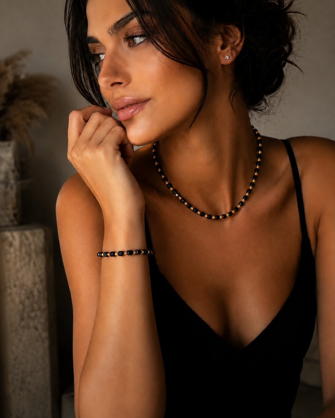 Set Colier & Brățară Cub – Placat cu Aur 18K