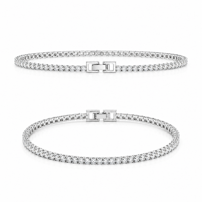 Brățară Tennis Silver 3mm – Placată cu Aur Alb
