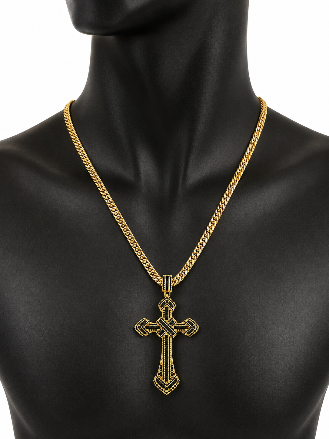 Colier Cruce cu Pietricele Zirconiu Placat Aur 18K