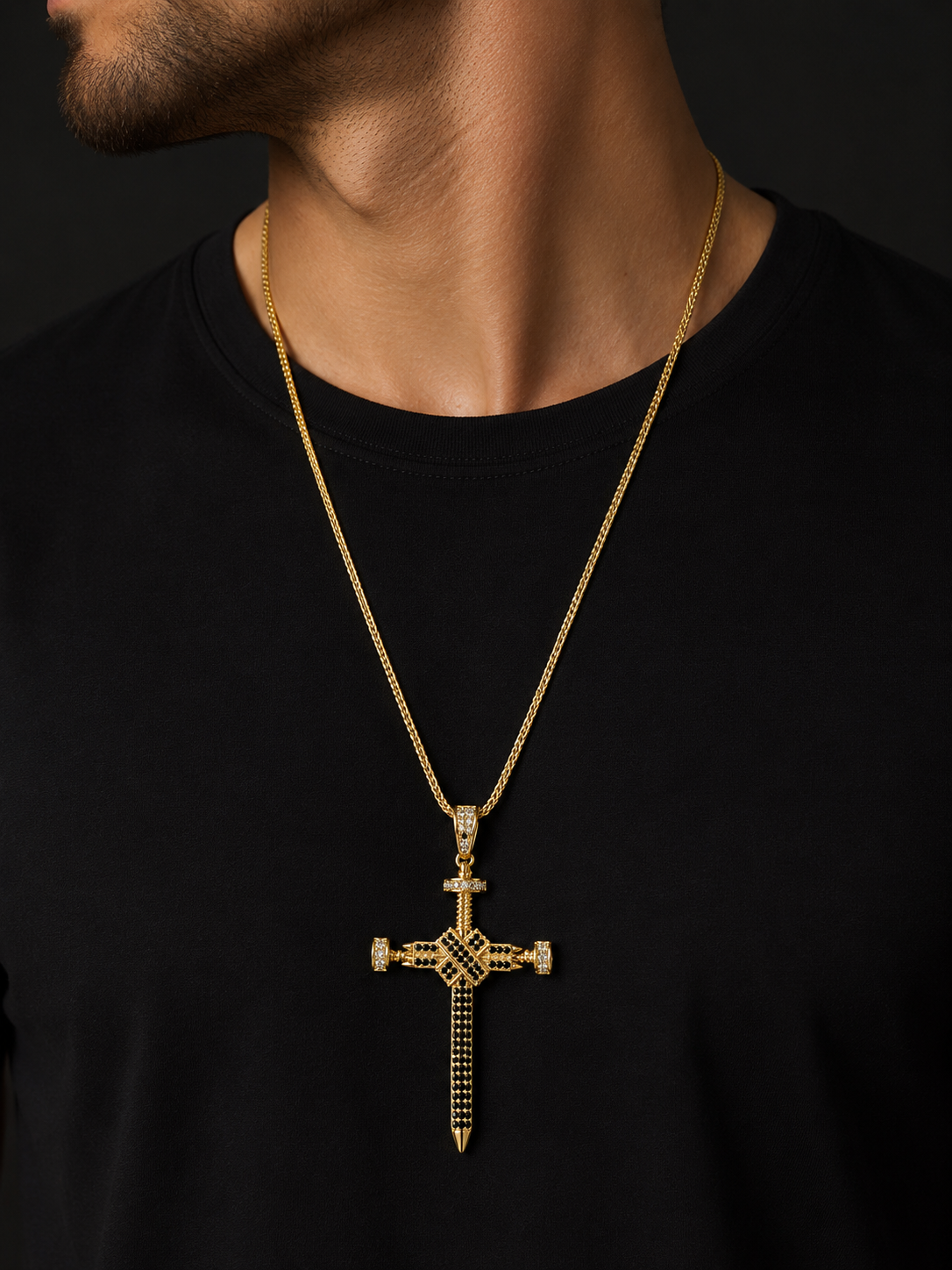 Colier Cruce Placat cu Aur 18K