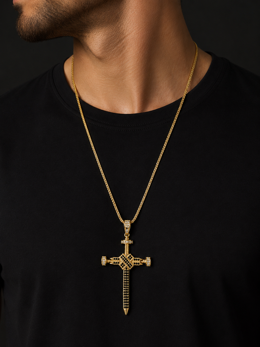 Colier Cruce Placat cu Aur 18K