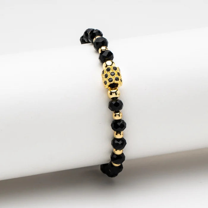 Brățară Handmade Cu Pandantiv Strălucitor Black & White