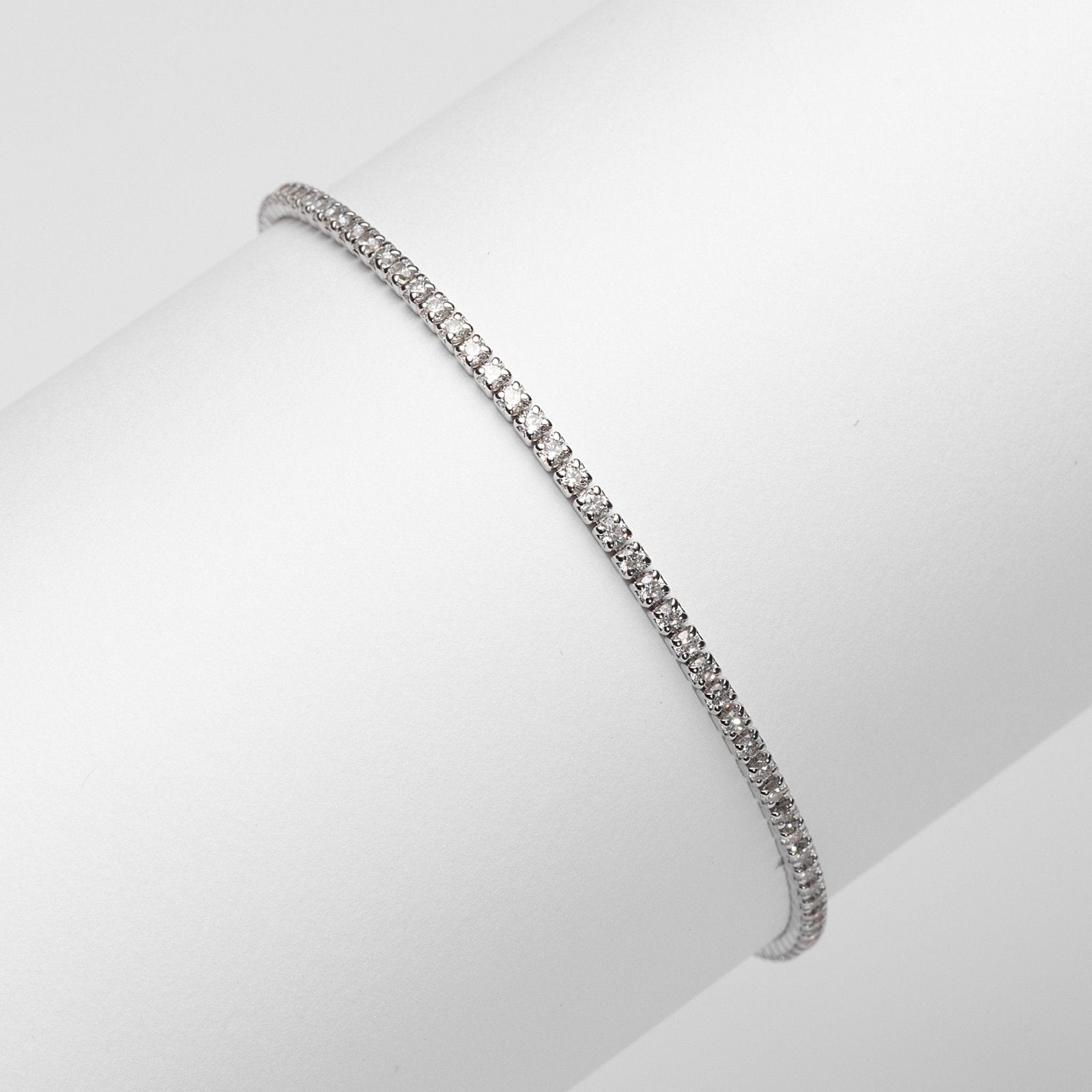 Brățară Tenis pentru Femei – Argintie cu Pietre Zirconiu