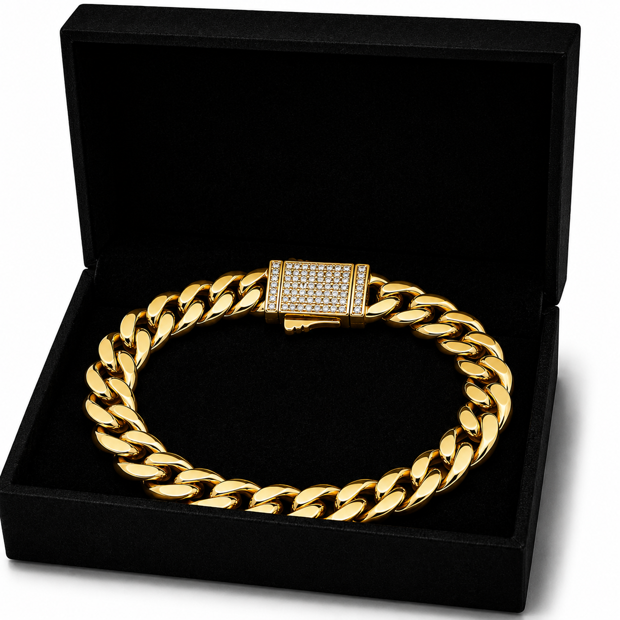 Brățară Cuban 8mm Placată cu Aur 18K