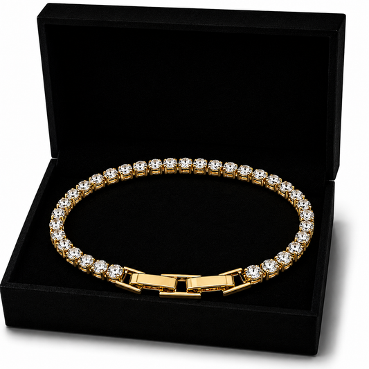 Brățară Tennis 3mm Placată cu AUR 18K