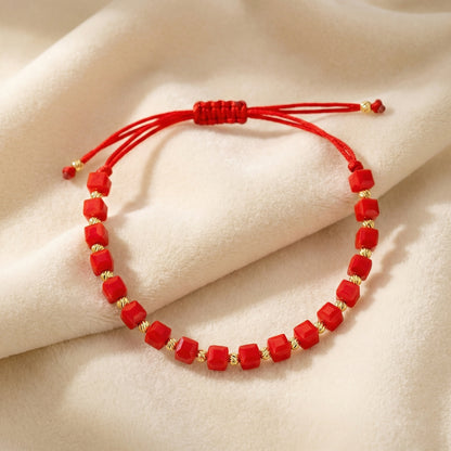 1+2 Gratis! Brățară Handmade Cub ROȘU Placată cu Aur