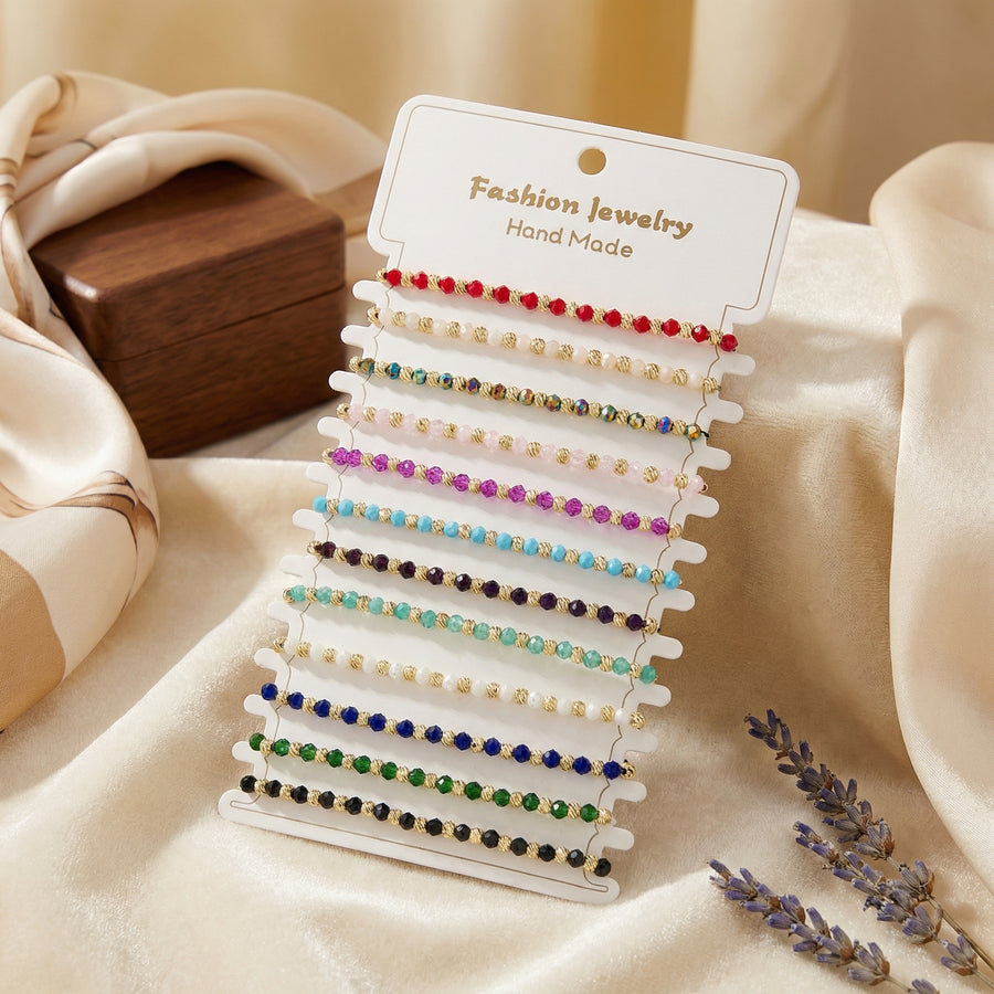 Set de 12 brățări multicolore handmade