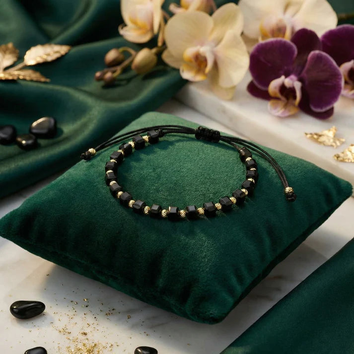 1+2 GRATIS Bratara cu snur placata cu aur stil cub 2 ROȘII  1 NEAGRĂ