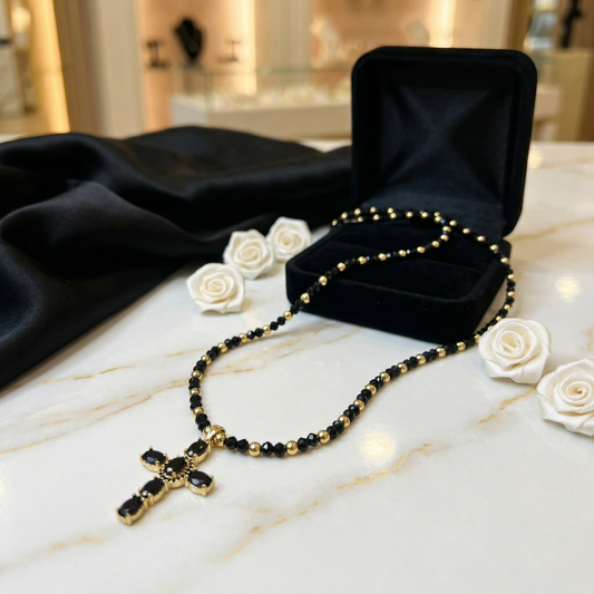 Colier Handmade Cruce Black Gold – 119 Lei