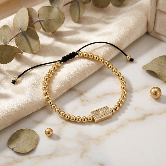 Brățară Unisex Gold Minimal cu Element Rectangular