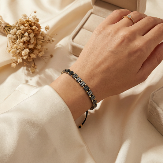 Brățară Unisex Grey Steel cu Accente Gold