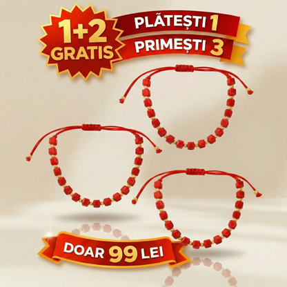 1+2 GRATIS Bratara cu snur placata cu aur stil cub orice culoare