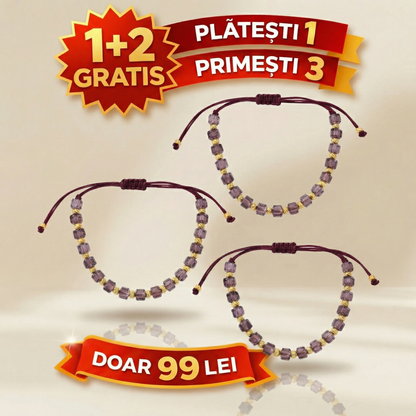 1+2 GRATIS Bratara cu snur placata cu aur stil cub orice culoare