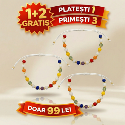 1+2 GRATIS Bratara cu snur placata cu aur stil cub orice culoare