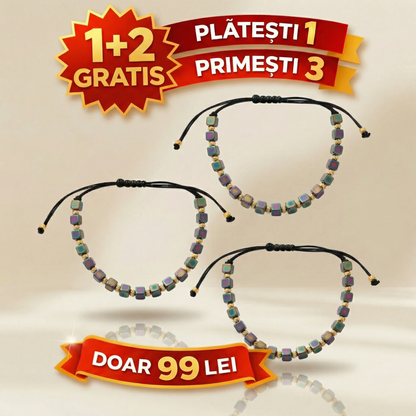 1+2 GRATIS Bratara cu snur placata cu aur stil cub orice culoare