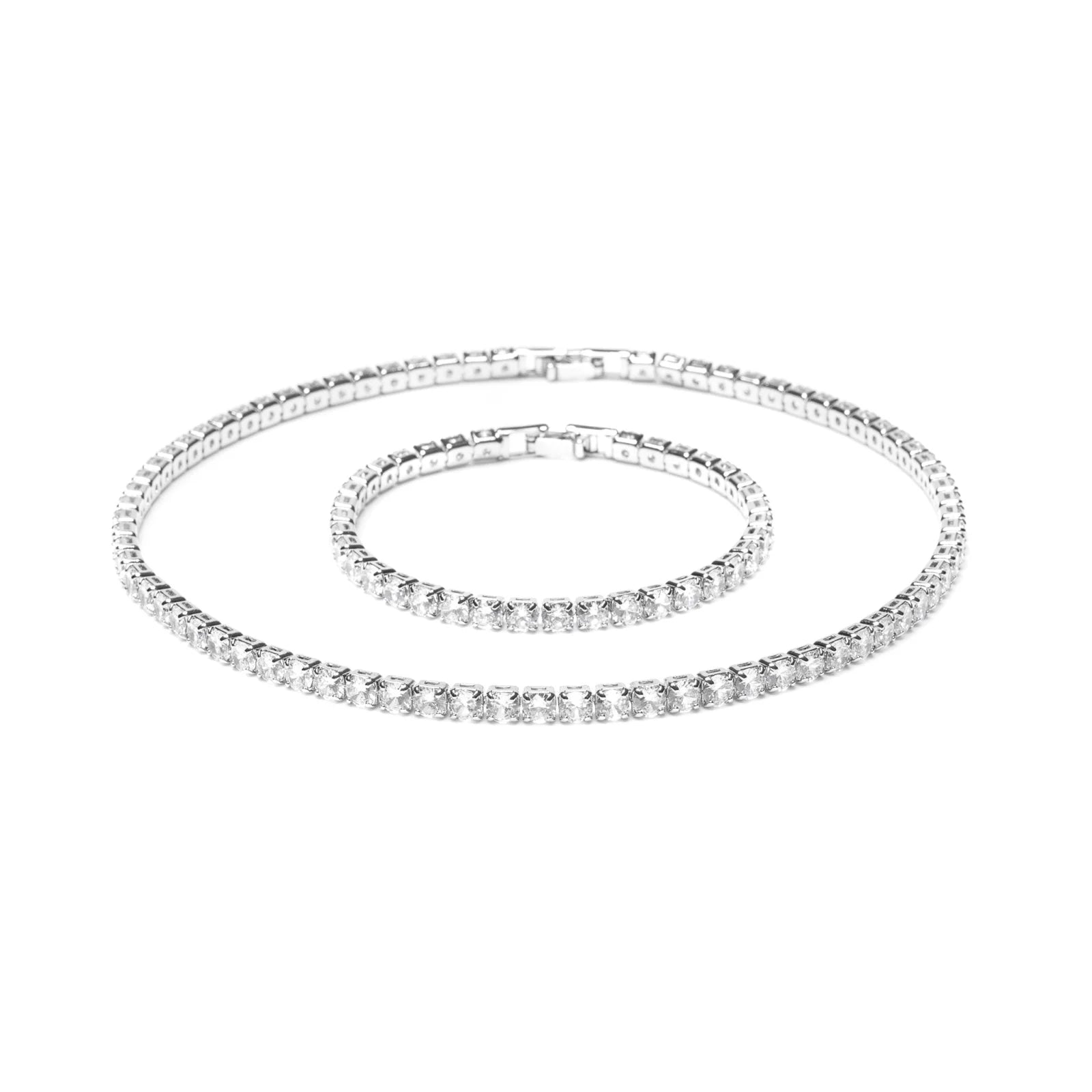 Set Bijuterii Tennis, Colier + Brățară