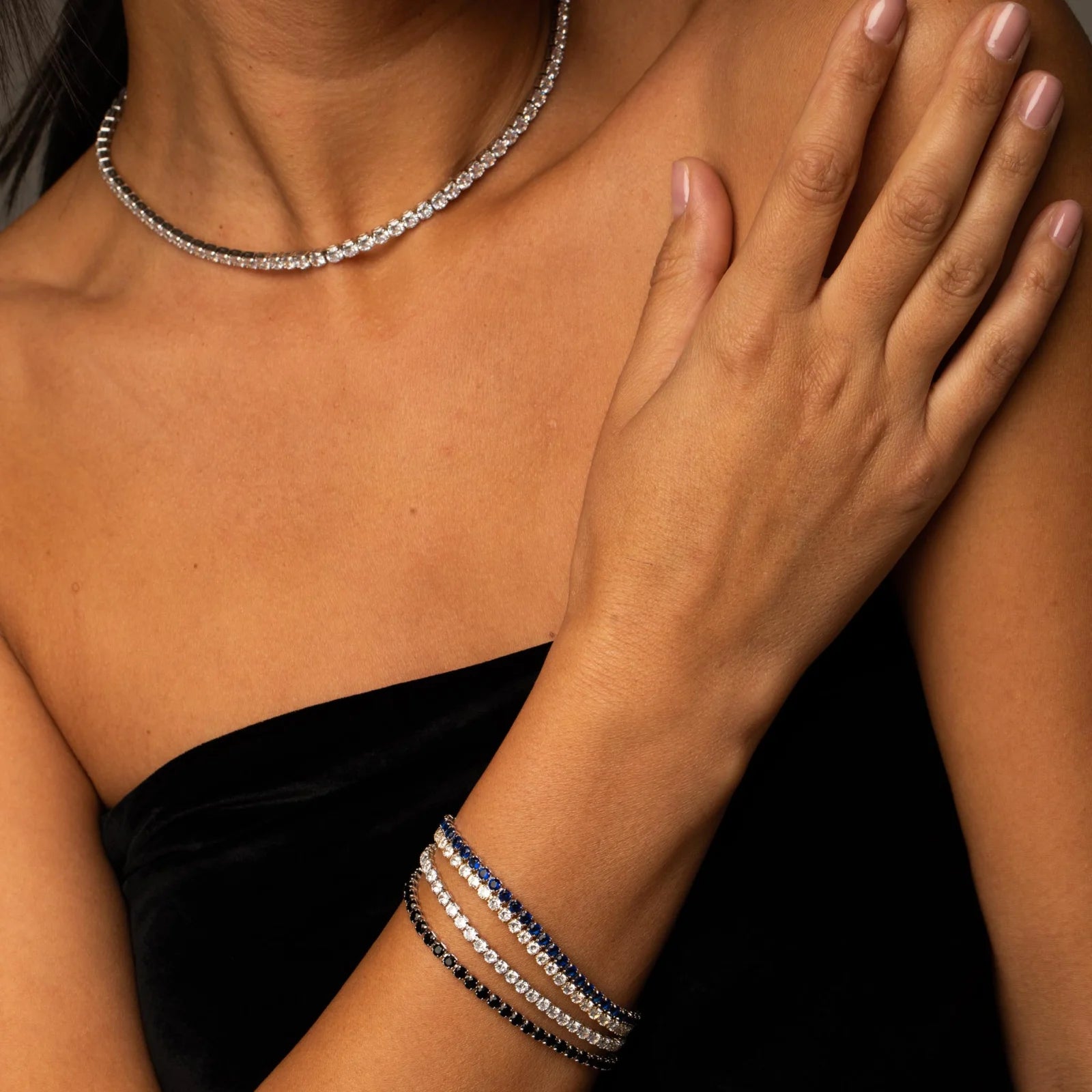 Set Bijuterii Tennis, Colier + Brățară