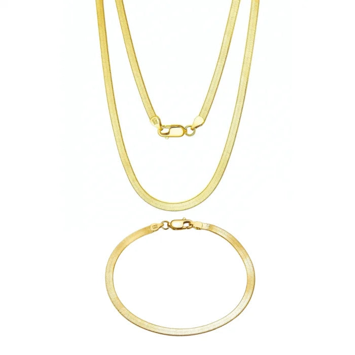 Set cu Lant si Bratara Una Vida Snake Gold for Men
