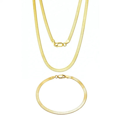 Set cu Lant si Bratara Una Vida Snake Gold for Men