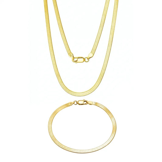 Set cu Lant si Bratara Una Vida Snake Gold for Men