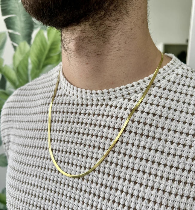 Set cu Lant si Bratara Una Vida Snake Gold for Men