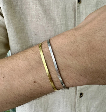 Set cu Lant si Bratara Una Vida Snake Gold for Men