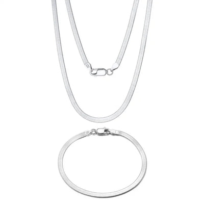 Set cu Lant si Bratara Una Vida Snake Silver for Men